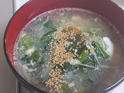 【汁物】キャベツと椎茸の中華スープ