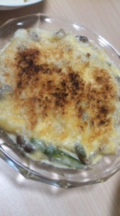 パン粉かけて焼きました！簡単でおいしかったです(o^v^o)