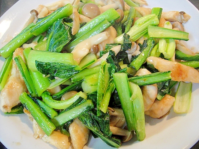 小松菜と鶏むね肉の中華炒め