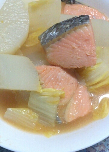 圧力鍋で☆塩鮭と大根のピリ辛味噌煮