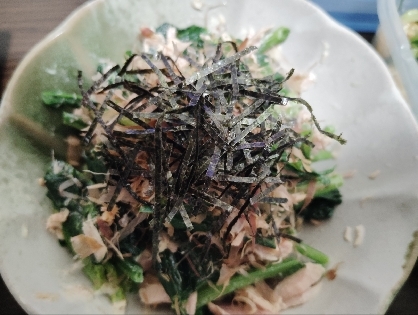 うちのおかず　給食レシピ　ほうれん草ののりずあえ