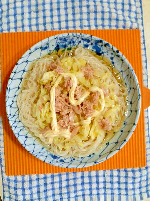 ツナキャベツの素麺♪