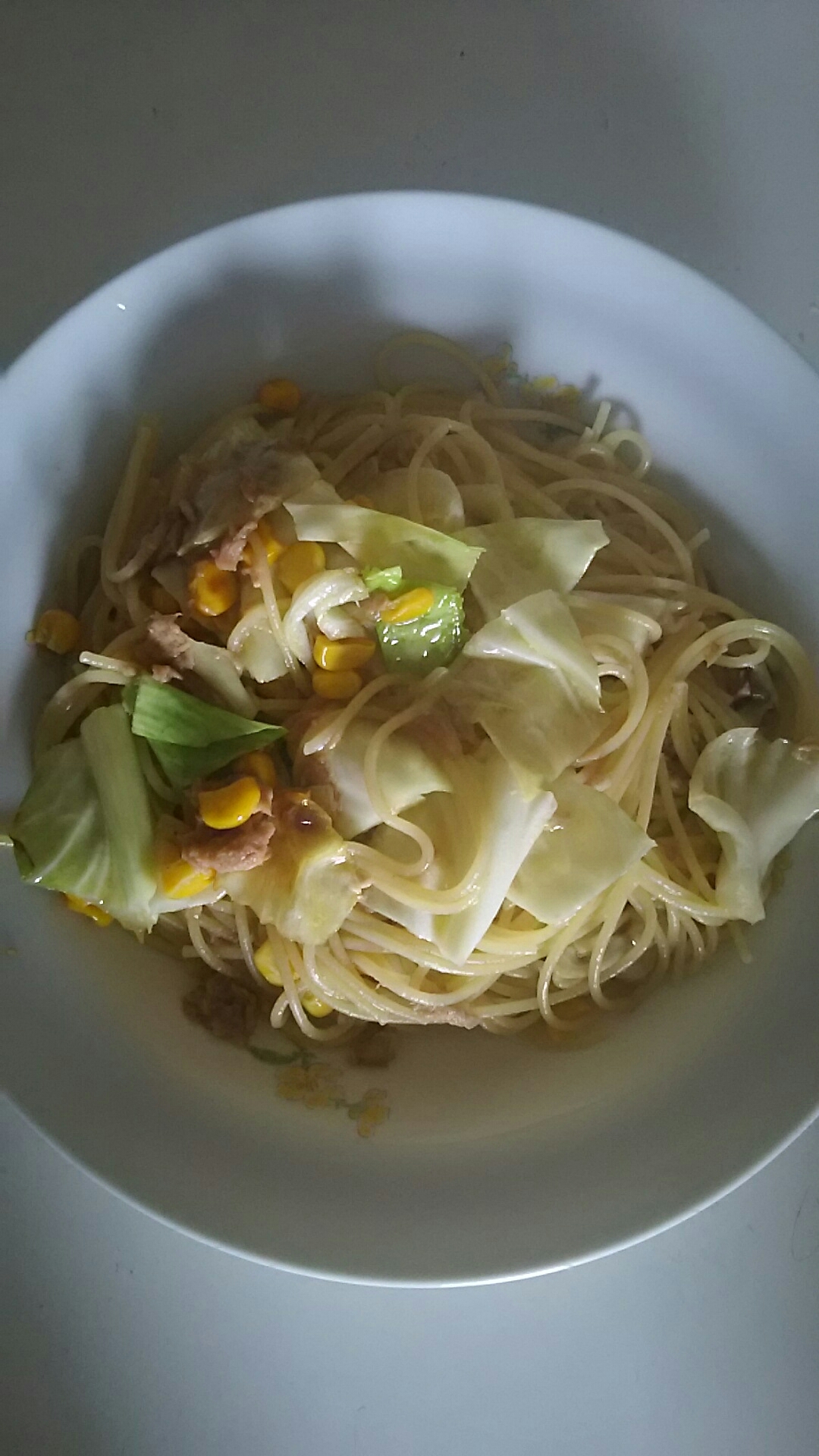 ツナコーンキャベツパスタ