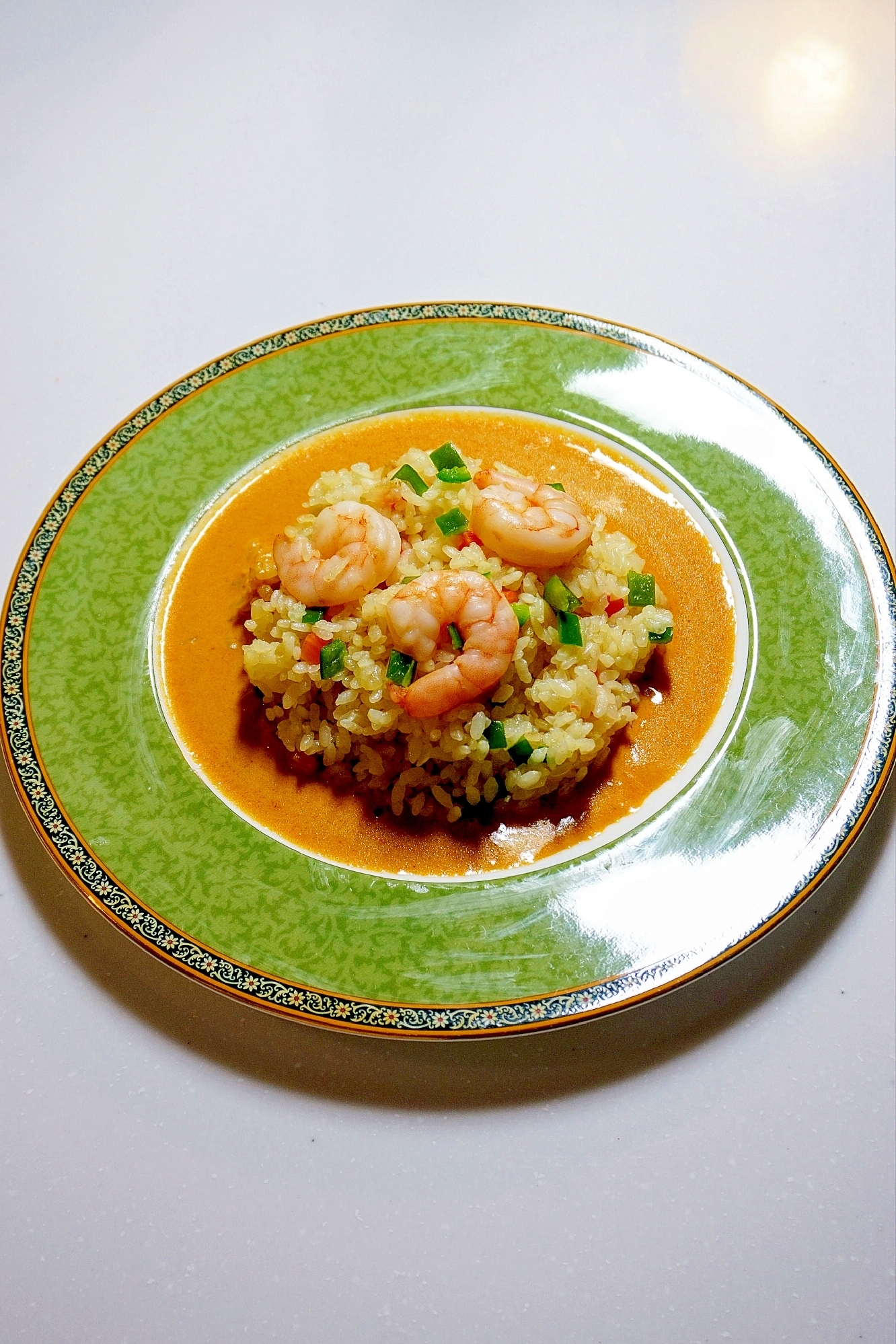 本格的フレンチ!海老ピラフ アメリケーヌソース添え