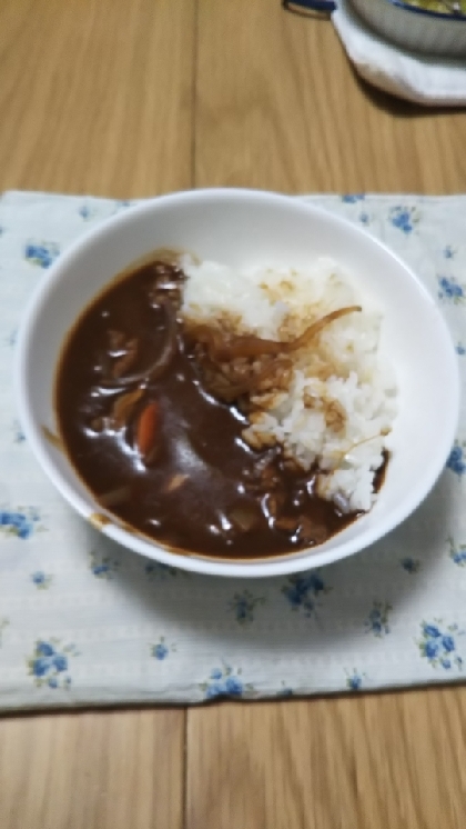 冷凍里芋と油揚げのカレー