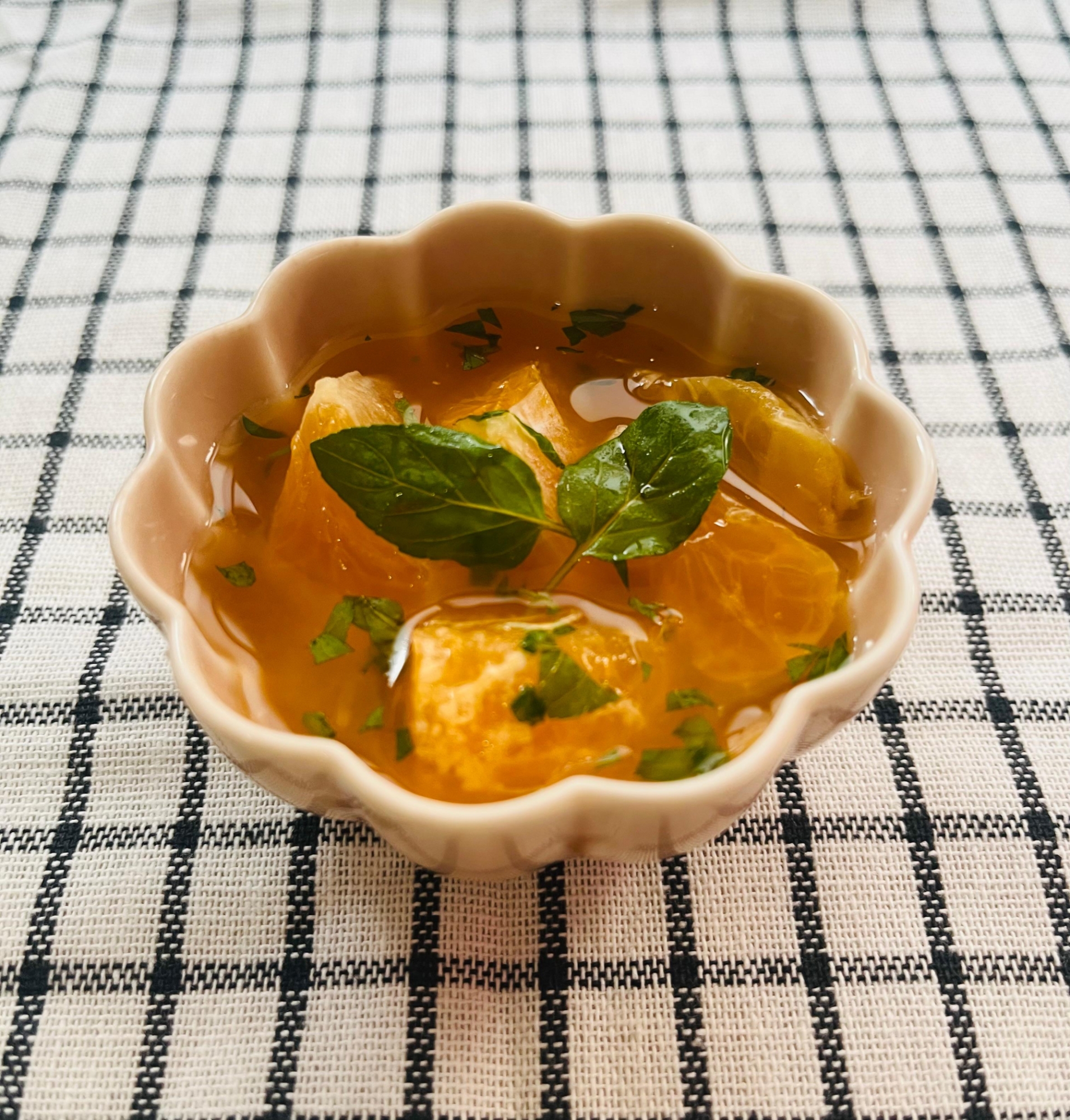 ストレス解消の薬膳スイーツ(2)みかんとミントのマリネ