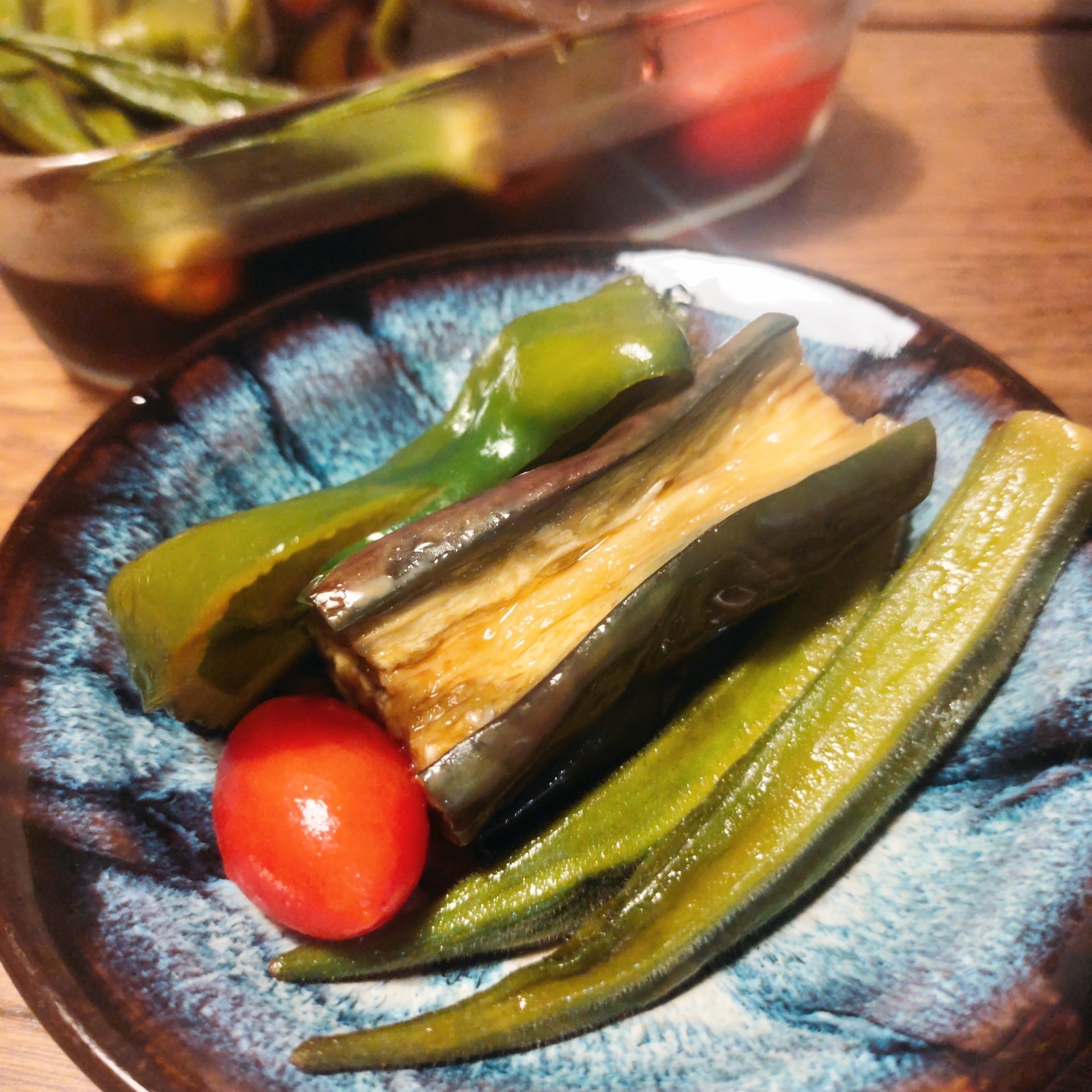 簡単美味しい◎夏野菜の焼きびたし◎冷蔵庫整理に