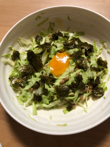 黒酢がいいですね！たまごと海苔をプラスしました！美味しかったです♪