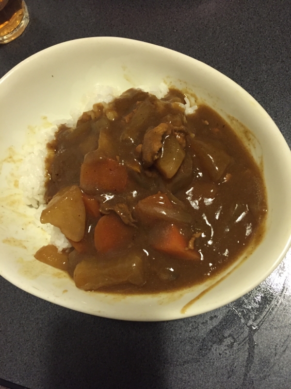 ジャガイモの代わりに大根入りカレー