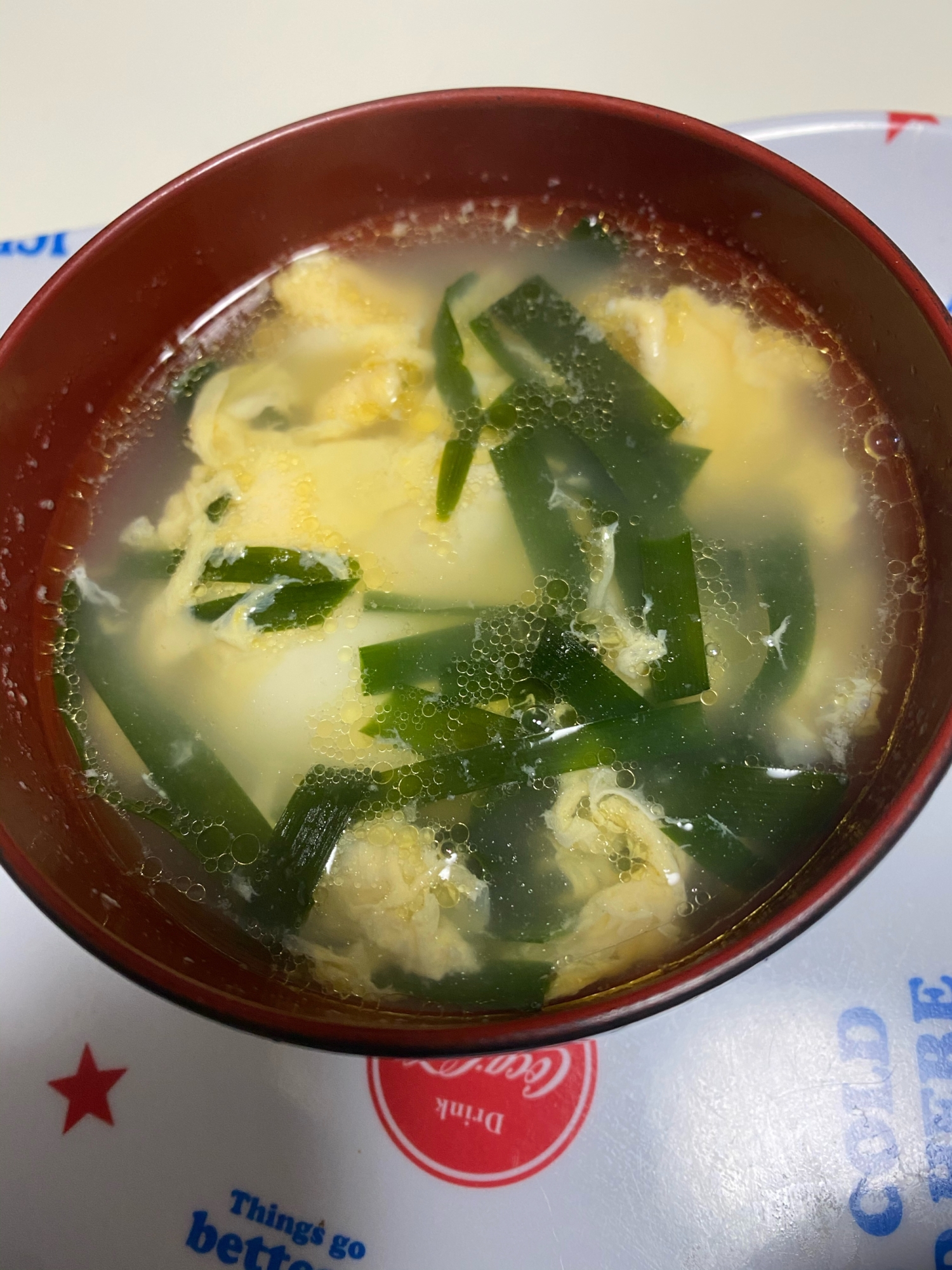 ニラ卵スープ