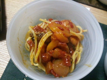 なすと鶏肉の夏パスタ♪トマトソース