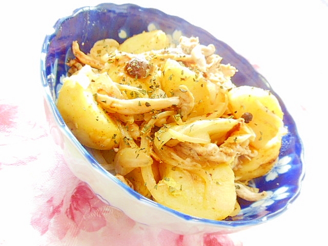 ❤馬鈴薯と豚肉と茸と新玉葱のマヨ・カレー炒め❤