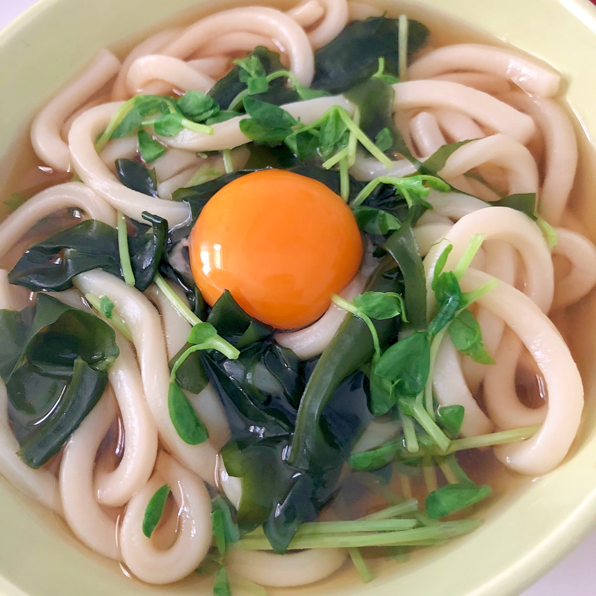 月見わかめうどん☆