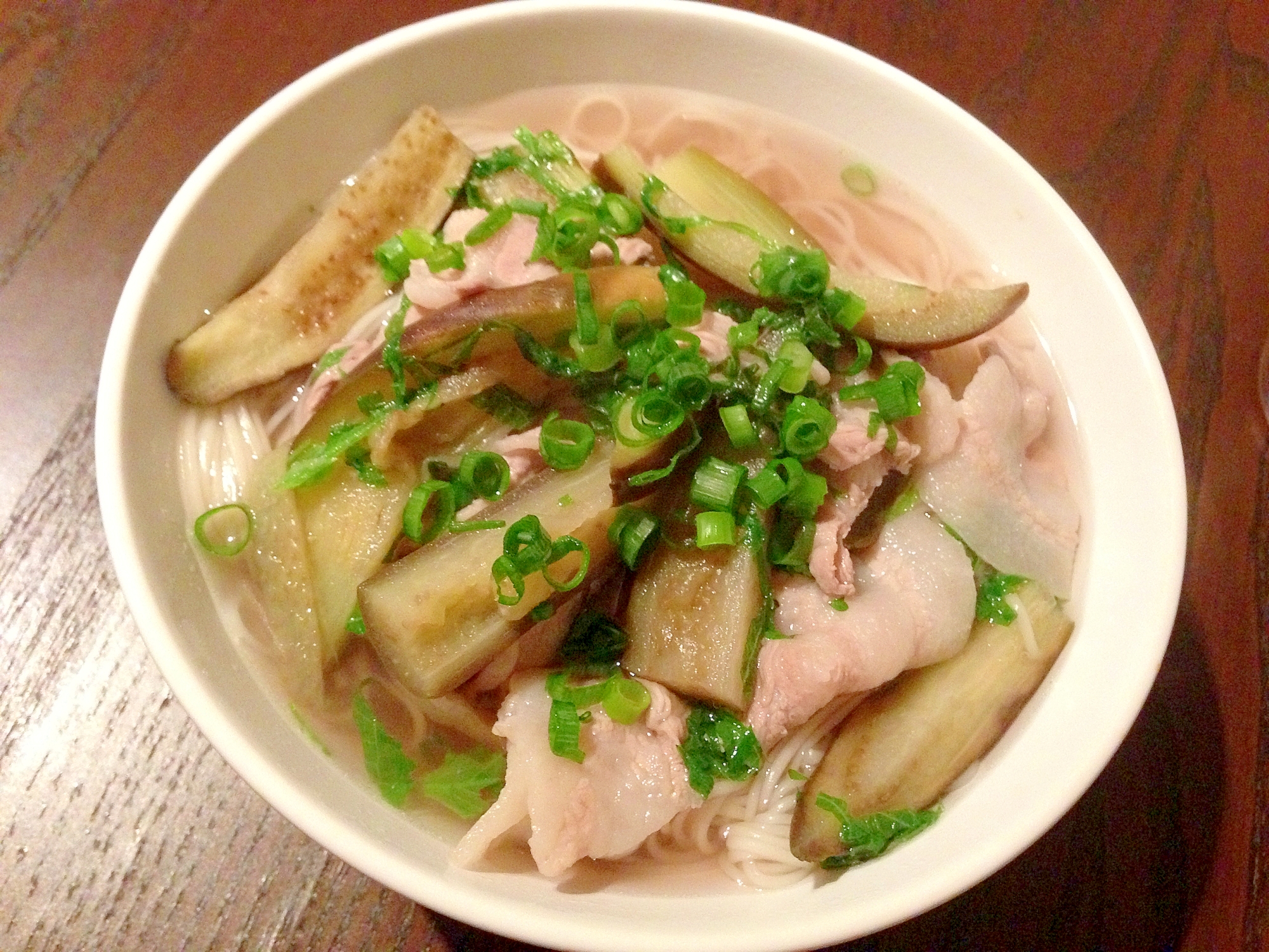 豚バラとナス煮込みにゅうめん