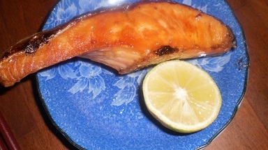 鮭の切り身のグリル焼き