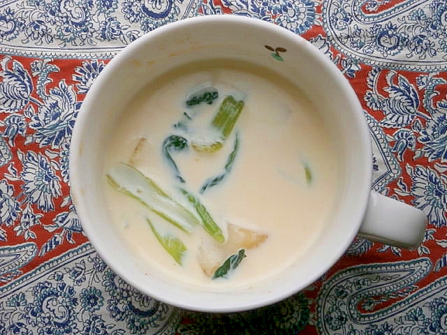 小松菜・じゃがいもの豆乳スープ