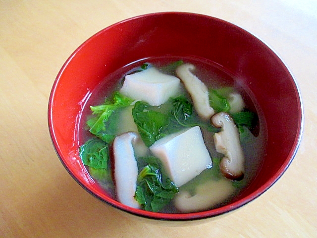 はんぺんと菜の花の中華スープ