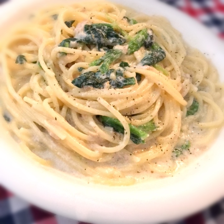 フライパン1つでほうれん草とツナのクリームパスタ レシピ 作り方 By みゎん 楽天レシピ