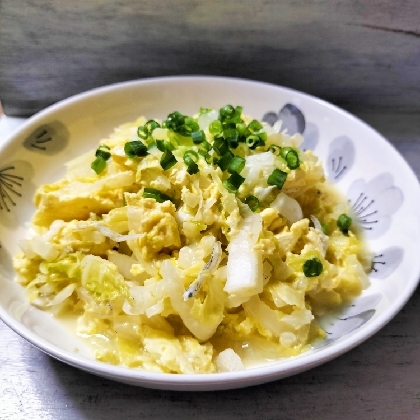 きょうはこちら♬ちょうど白菜食べたい気分で作ってみました♡しらす→じゃこなんだけど白菜たっぷり食べれて美味〜♡素敵レシピ感謝(*´ｪ`*)