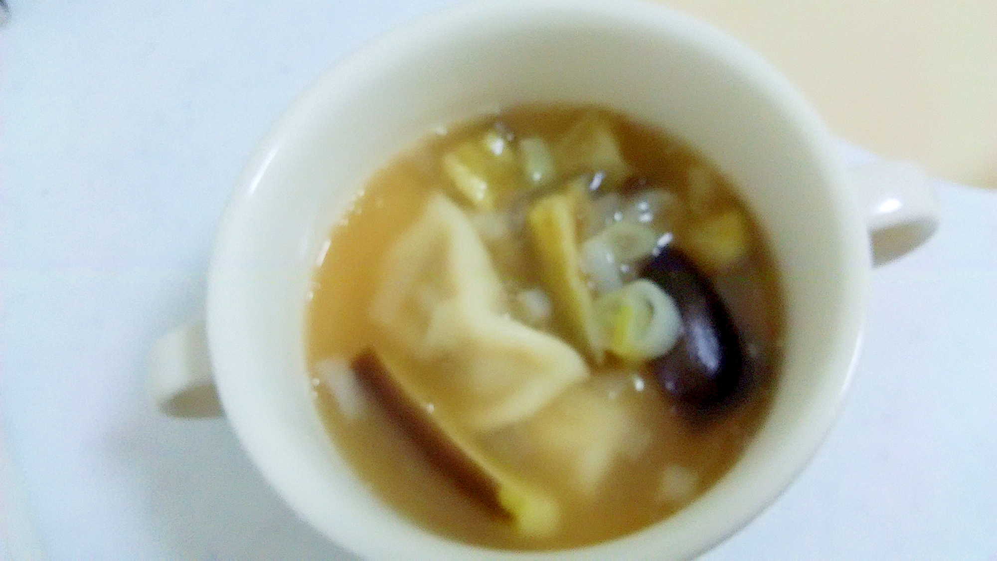 茄子と水餃子の中華スープ＋＋