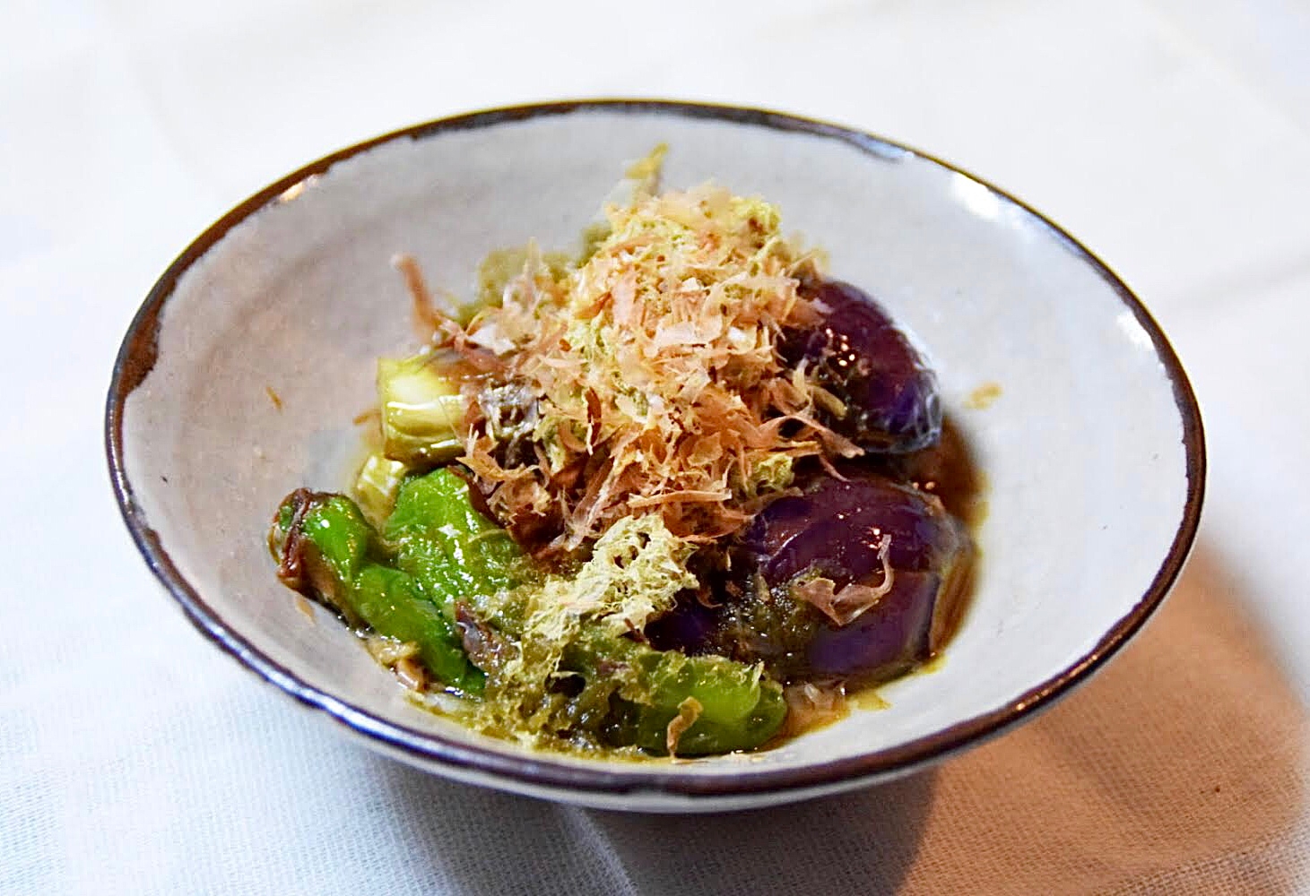 塩分不使用*ナスとししとうの塩抜き煮浸し