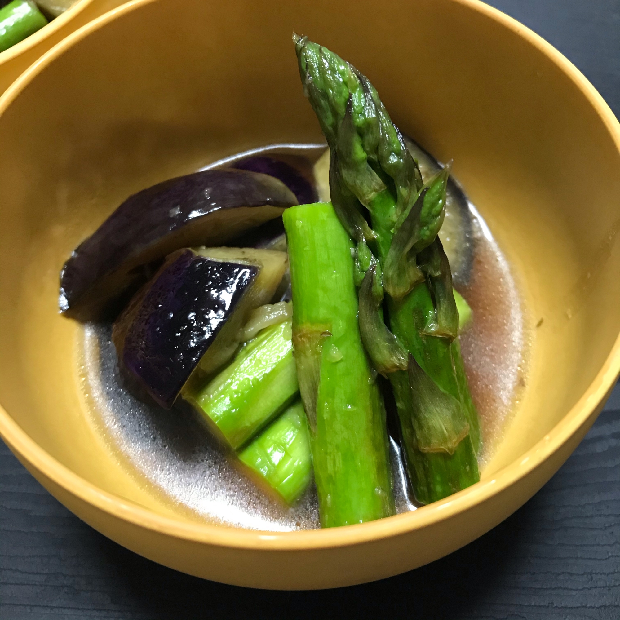 茄子とアスパラの煮浸し