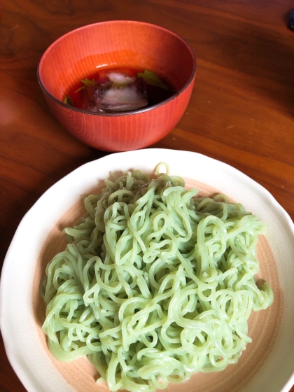 わかめが練り込まれた麺を使用しました！ごちそうさまでした♪