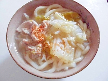 豚こまと白菜ともやしの煮込みうどん