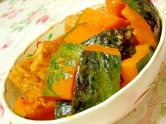 ❤南瓜と厚揚げの蜂蜜生姜煮❤