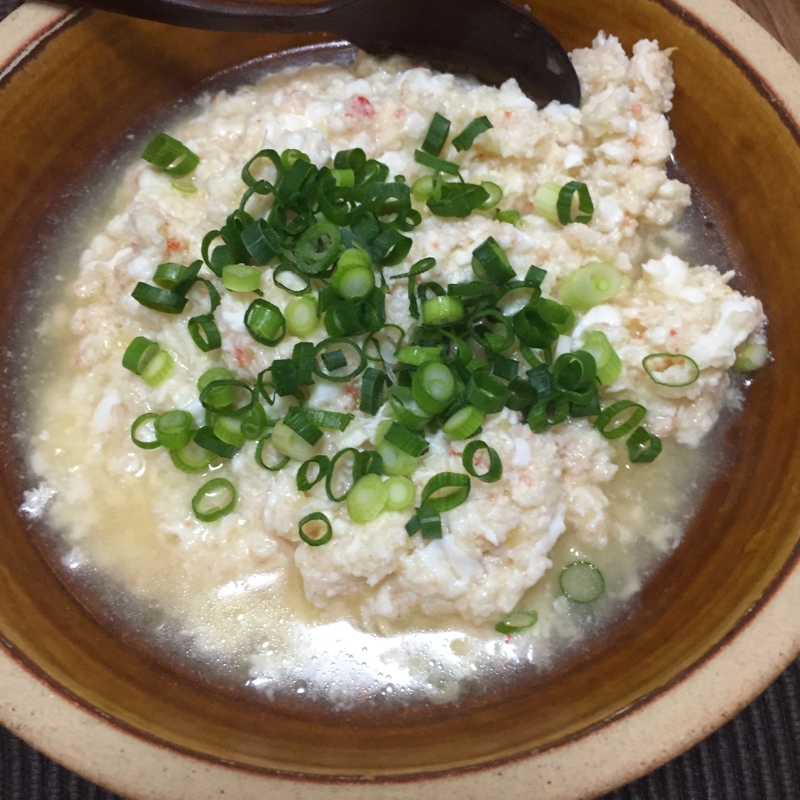 カニ缶の卵白仕立て