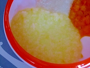 離乳食中期yoカボチャの煮汁で作る７倍粥 レシピ 作り方 By Nozayomi 楽天レシピ