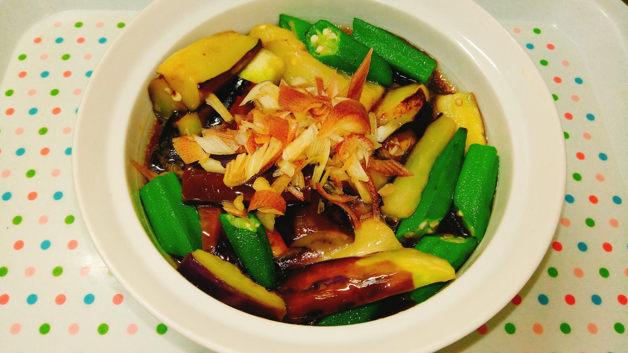 夏野菜 ナスとオクラとミョウガのポン酢浸し レシピ 作り方 By Suimy7447 楽天レシピ