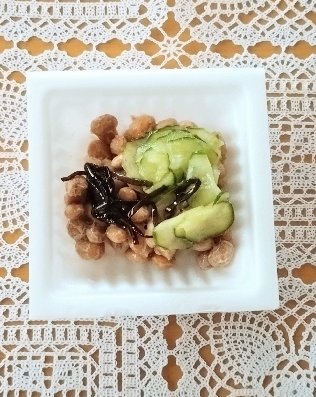 きゅうりの酢の物と昆布の納豆☆