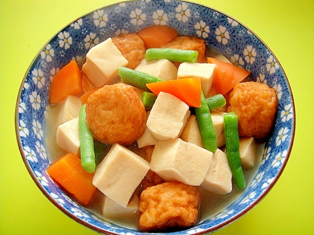 高野豆腐と玉ねぎボールの煮物