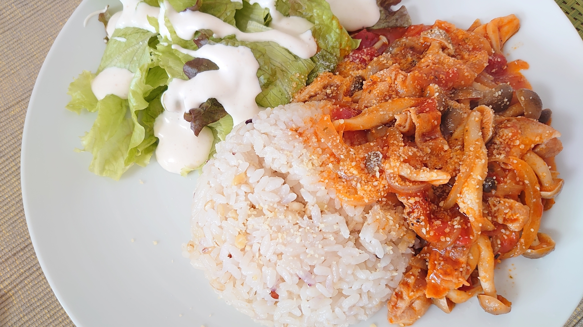 豚薄切りのトマト煮のワンプレートランチ レシピ 作り方 By おっさん5593 楽天レシピ