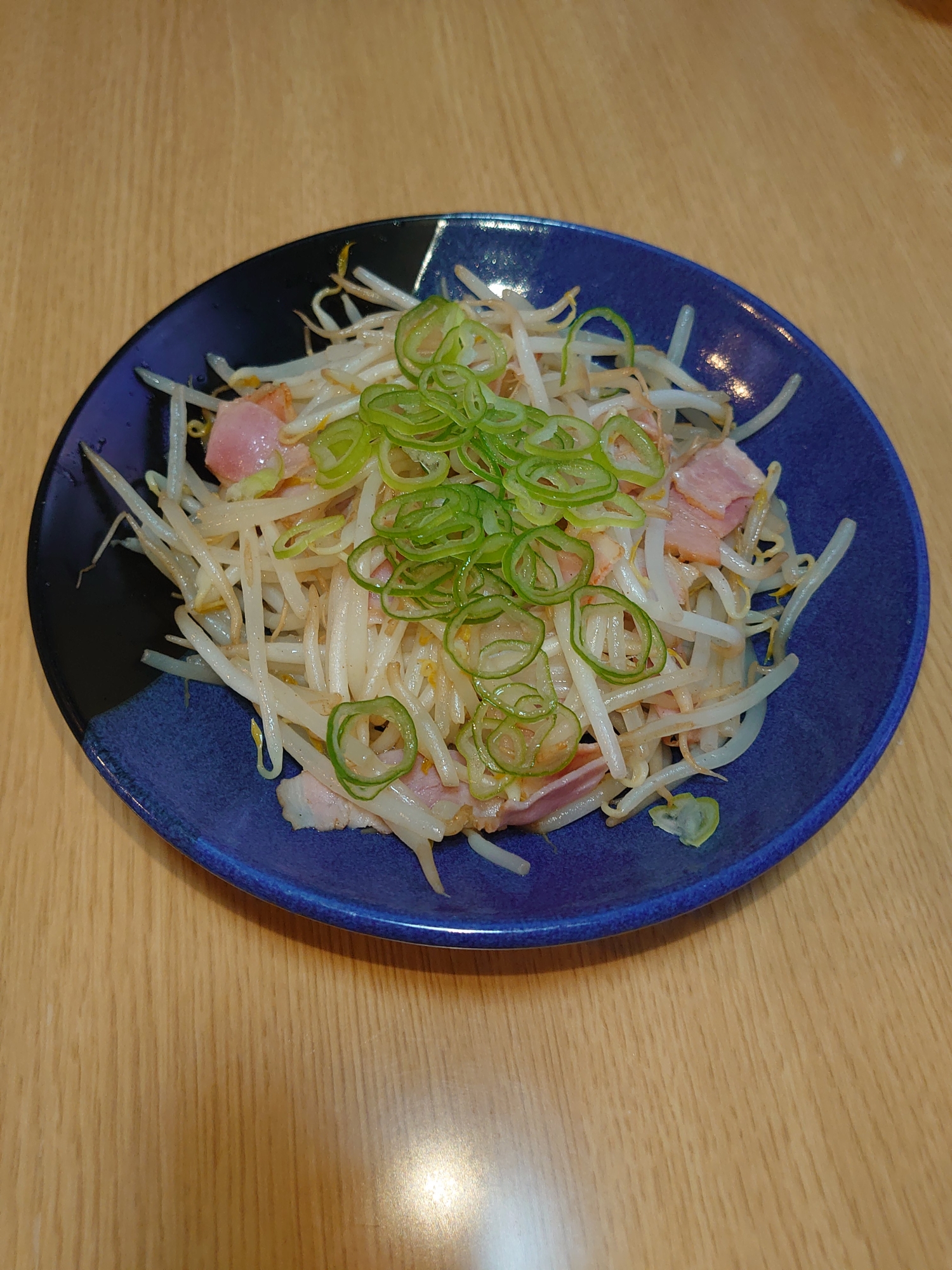 ベーコンもやしのねぎポン酢