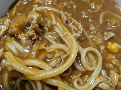 野菜1種類とレトルトカレーde☆満足カレーうどん