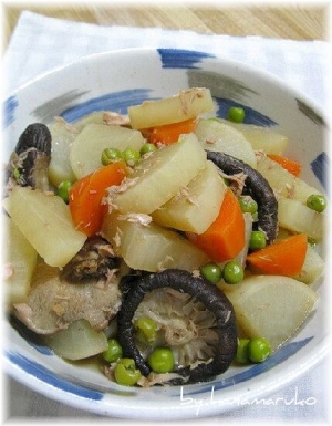 ツナ入り大根としいたけの煮物