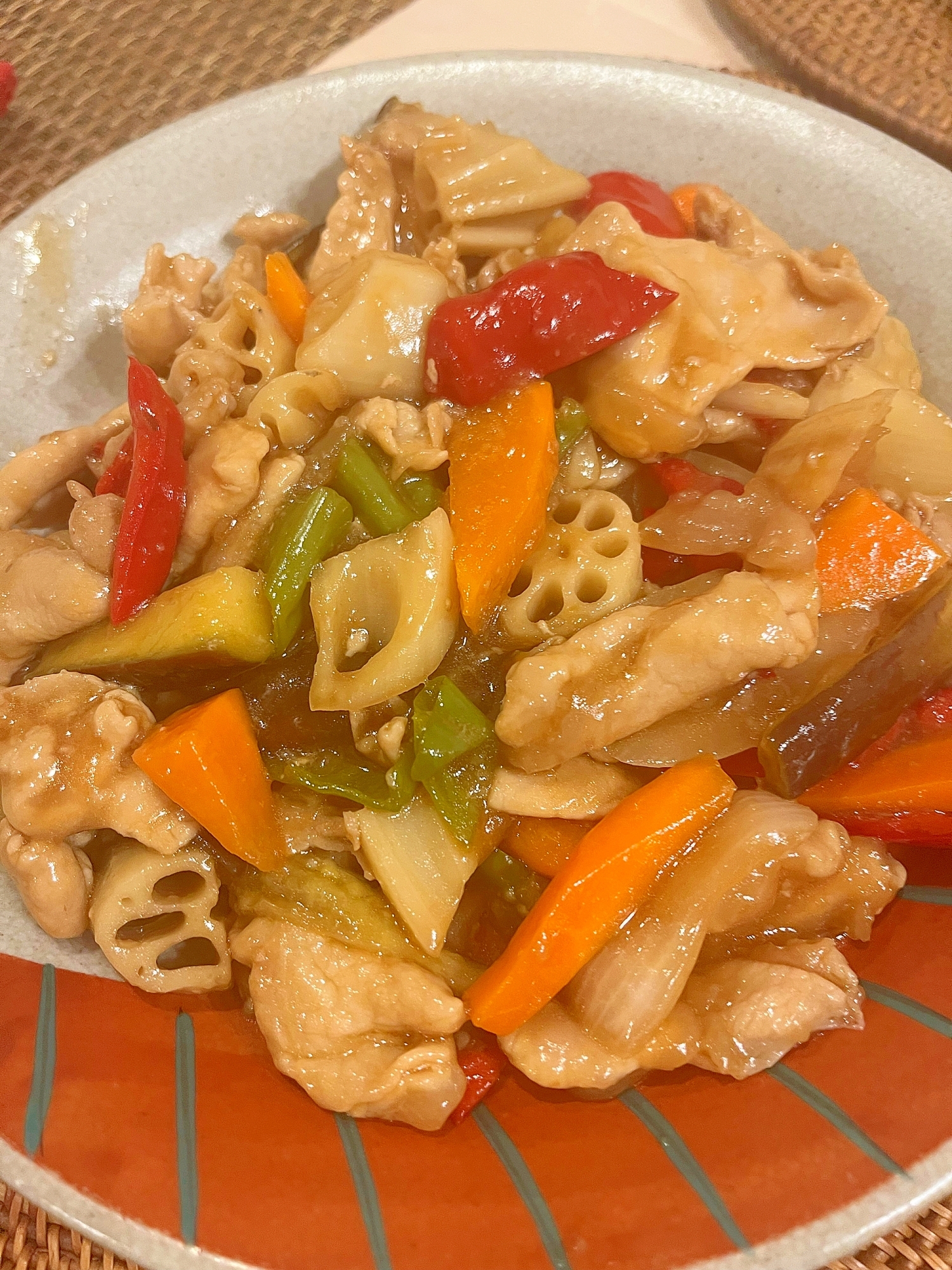 ★豚肉★黒酢炒め