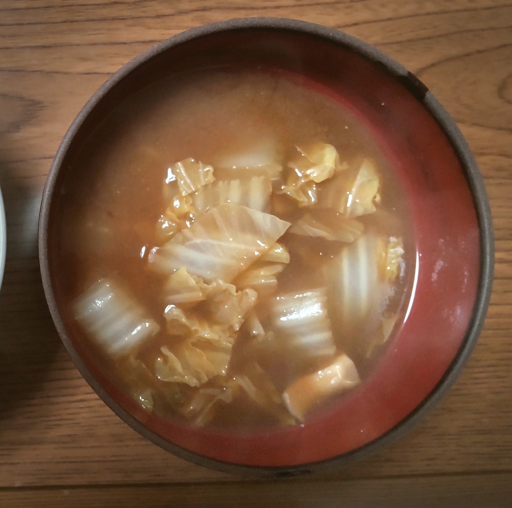 白菜と椎茸のお味噌汁