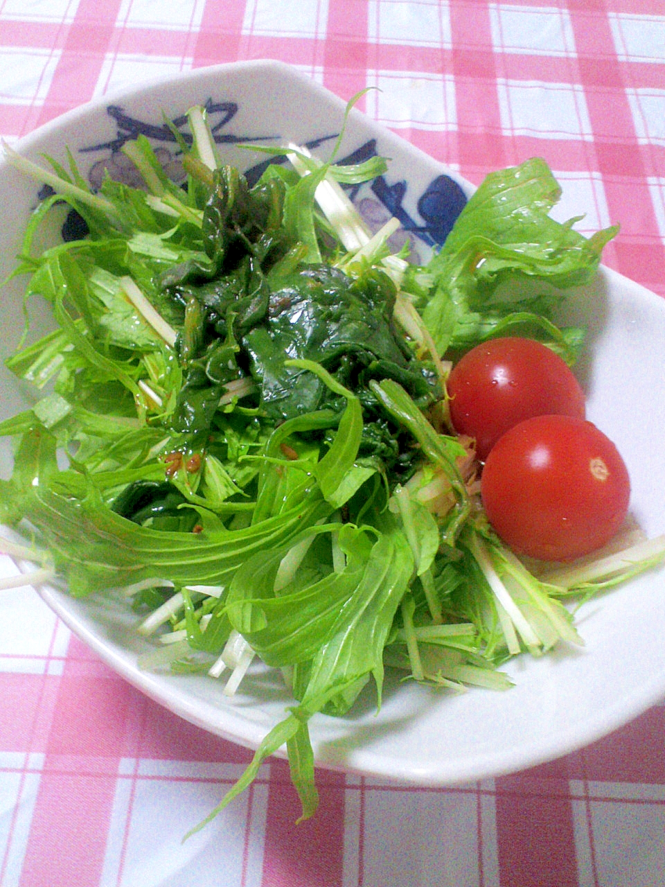 ヘルシー☆茹でほうれん草＆水菜のサラダ