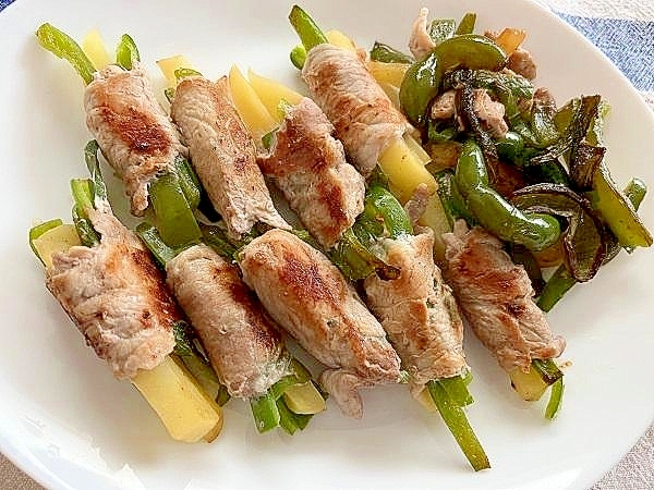 ピーマンとじゃがいもの豚肉巻き