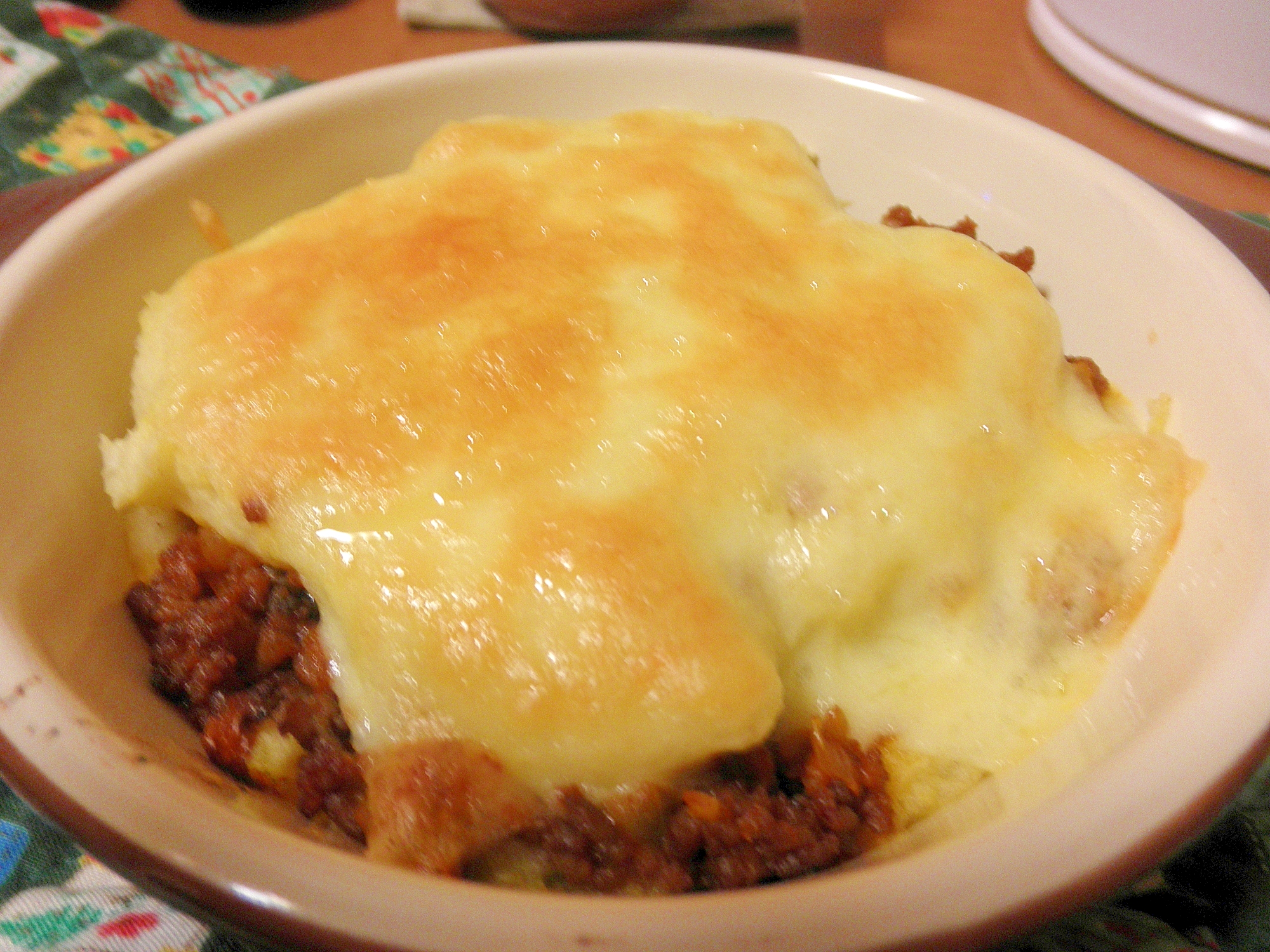 マッシュポテトのひき肉グラタン