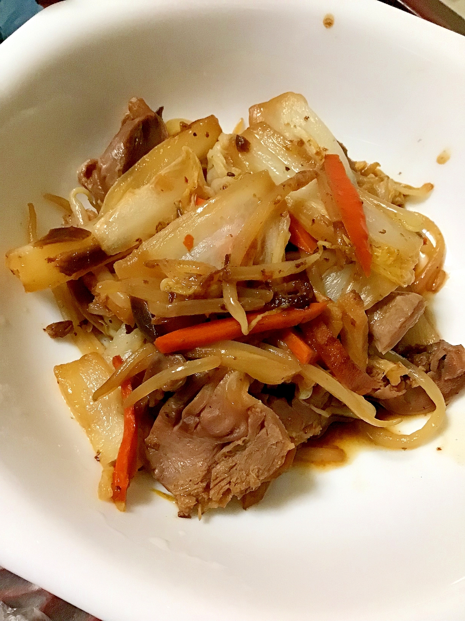 砂肝キムチ炒め。