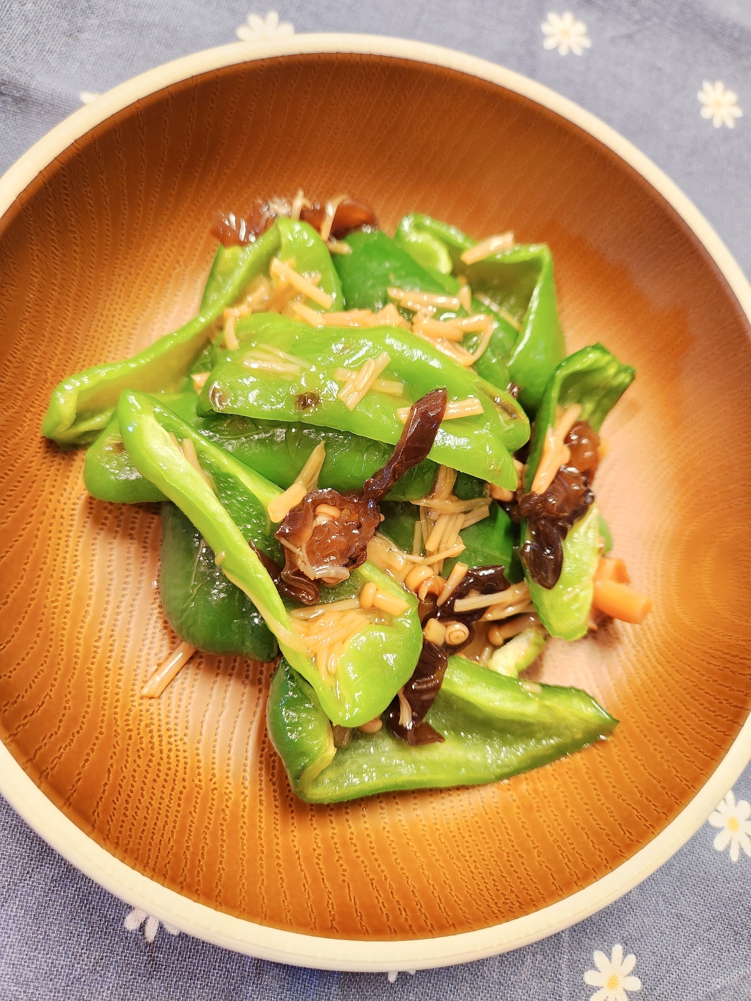 【おつまみ】焼きピーマンのなめ茸和え