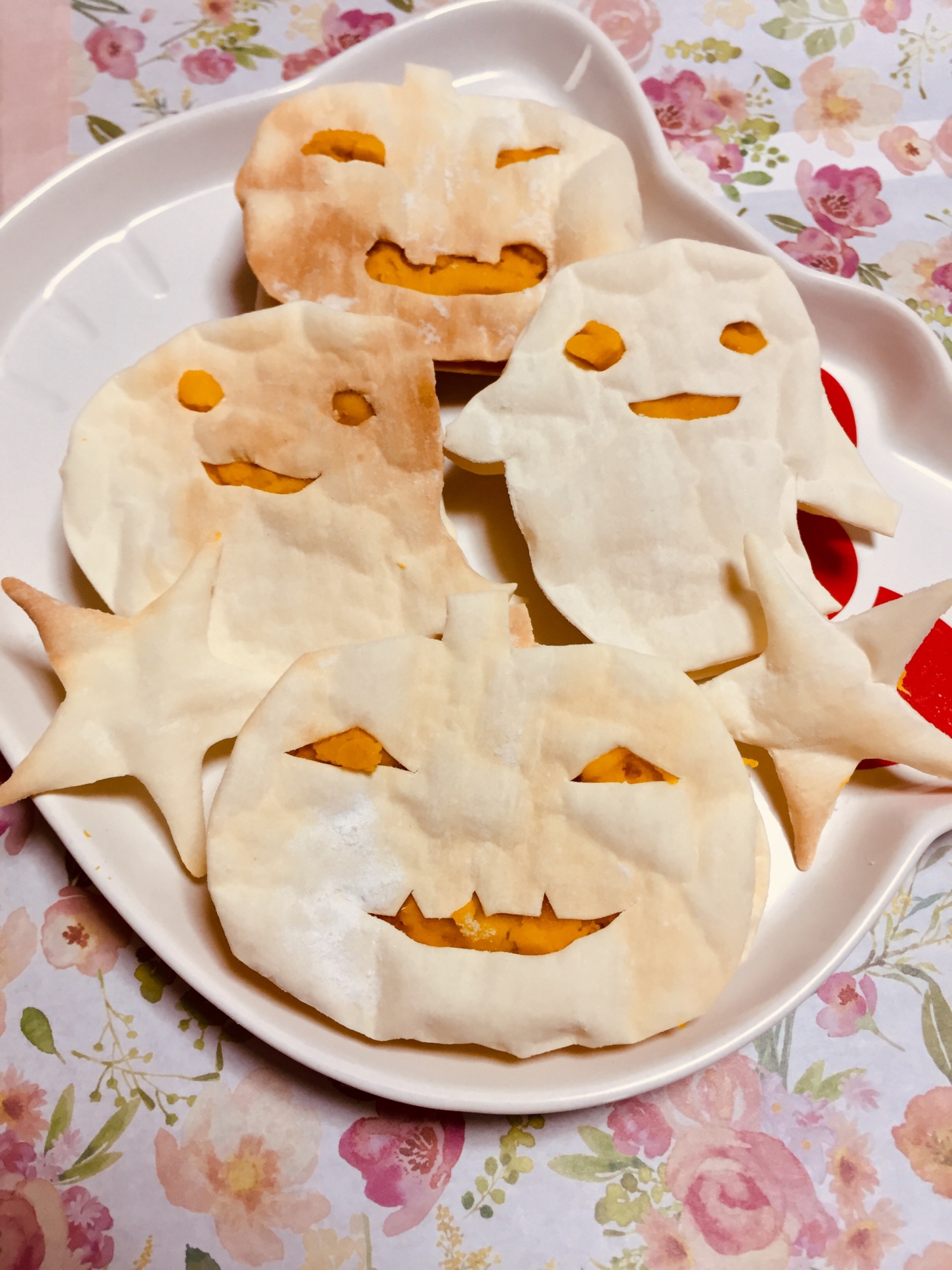 ハロウィン★餃子の皮でかぼちゃパイ♪