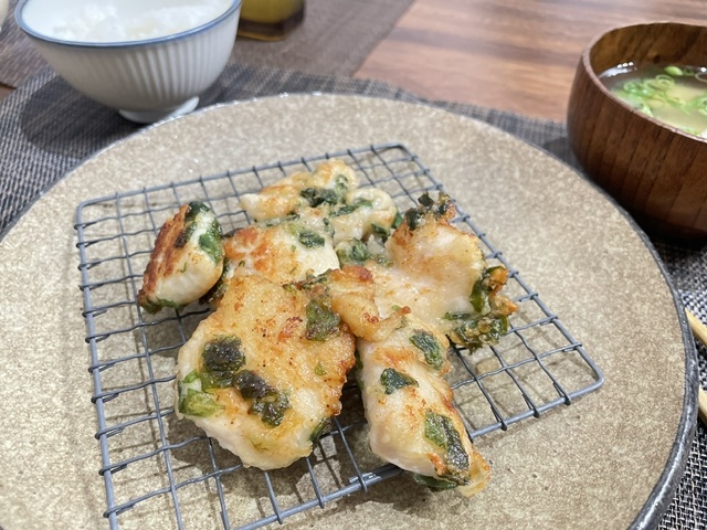 鶏むね肉とシソの揚げ焼き