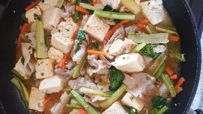 麻婆豆腐の素で簡単！野菜たっぷりおかず♪