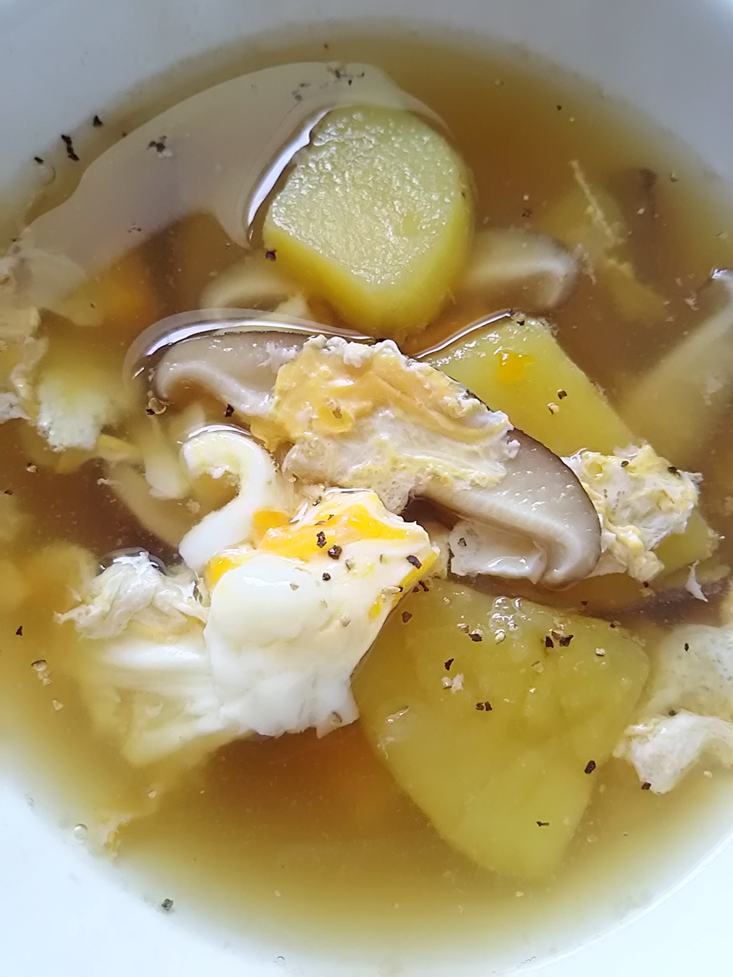 さつまいもとしいたけの卵スープ(^^)