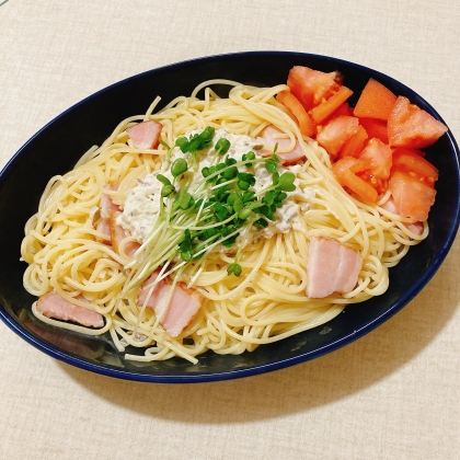 いぶりがっこのタルタルソースパスタ♪